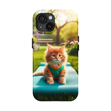 Orange Kitten on Yoga Mat Park