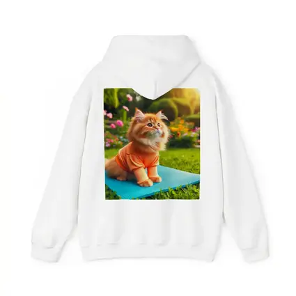 Fluffy Orange Cat Yoga Mat Garden
