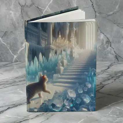 Cat Exploring Frozen Crystal Ice Palace
