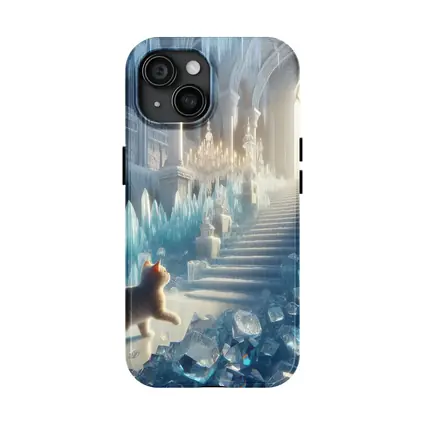 Cat Exploring Frozen Crystal Ice Palace