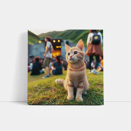 Orange Tabby Kitten at Outdoor Music Festival