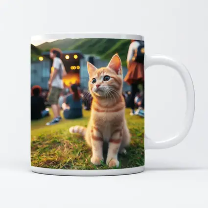 Orange Tabby Kitten at Outdoor Music Festival