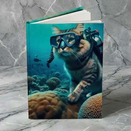 Tabby Cat Scuba Diving Coral Reef Underwater
