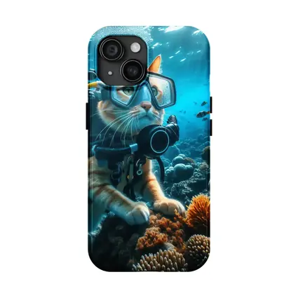 Orange Cat Scuba Diver Underwater Coral Reef