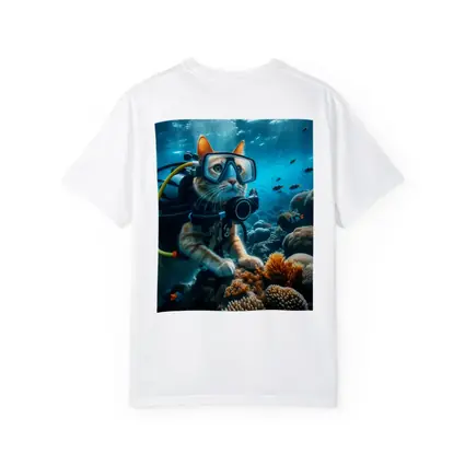 Orange Cat Scuba Diver Underwater Coral Reef