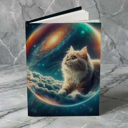 Fluffy Cat Floating Space Bubble Galaxy