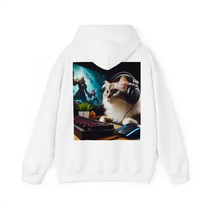 Ragdoll Cat Gaming Setup With Headphones