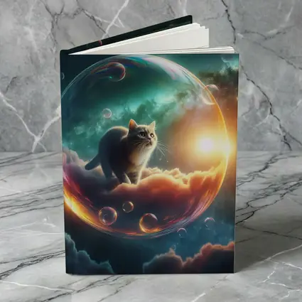 Cat Inside Bubble Cosmic Dream Sky