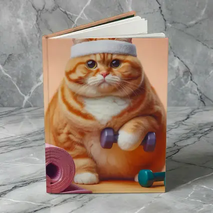 Chubby Orange Cat Workout Fitness Gym