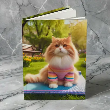 Fluffy Orange Cat Yoga Mat Park