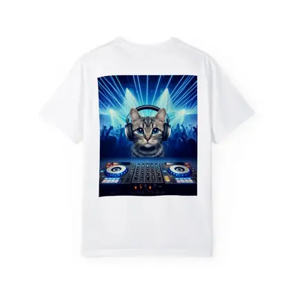 Tabby Cat DJ Neon Club Party