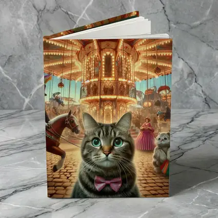 Tabby Cat Carnival Carousel Fantasy Scene