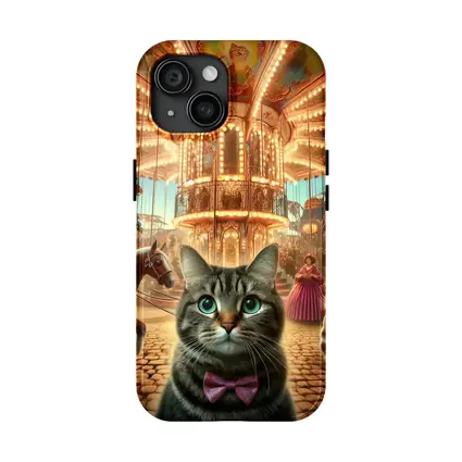 Tabby Cat Carnival Carousel Fantasy Scene
