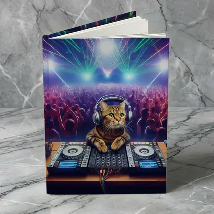 Tabby Cat DJ Spinning at Neon Club