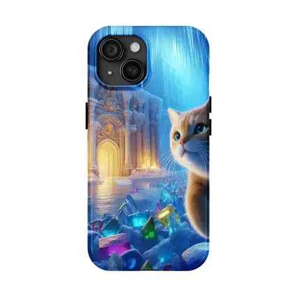Cute Cat Exploring Frozen Crystal Ice Palace