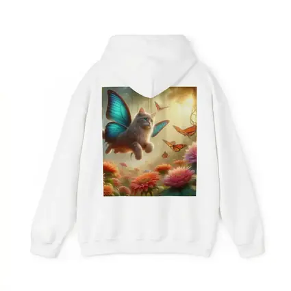 Fantasy Cat Butterfly Wings Floral Forest