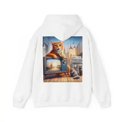 Orange Tabby Cat Singing Retro TV Kitchen