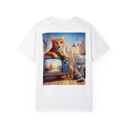 Orange Tabby Cat Singing Retro TV Kitchen