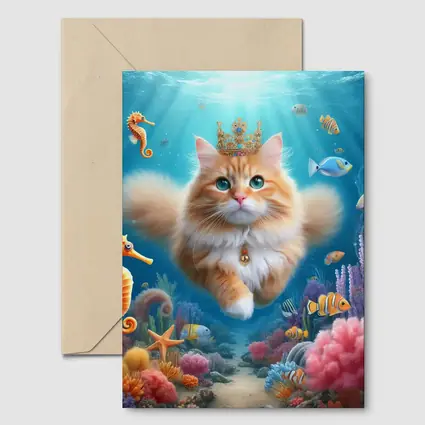 Orange Cat Crown Underwater Ocean Coral Reef