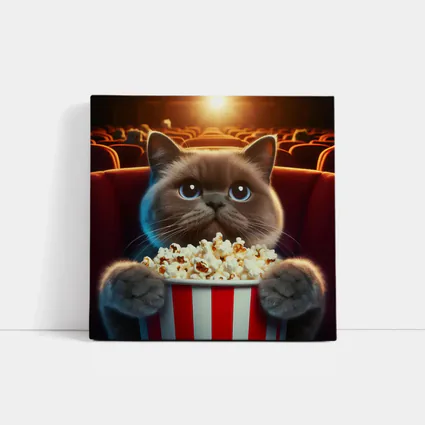 British Shorthair Cat Cinema Popcorn Movie