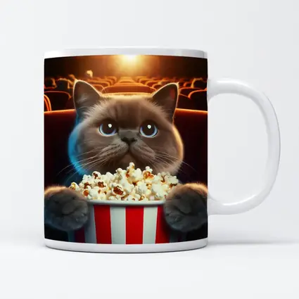 British Shorthair Cat Cinema Popcorn Movie