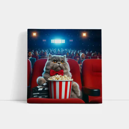 Persian Cat Cinema Popcorn Movie Night