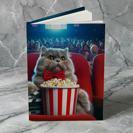 Persian Cat Cinema Popcorn Movie Night