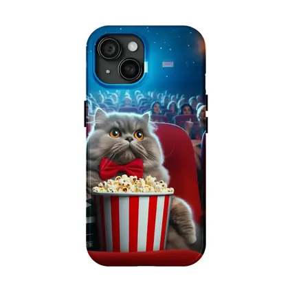 Persian Cat Cinema Popcorn Movie Night
