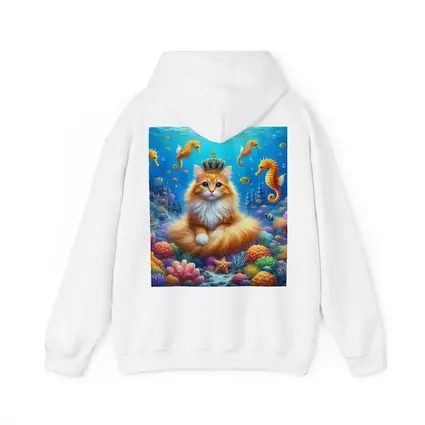 Orange Cat Crown Underwater Seahorse Ocean Scene