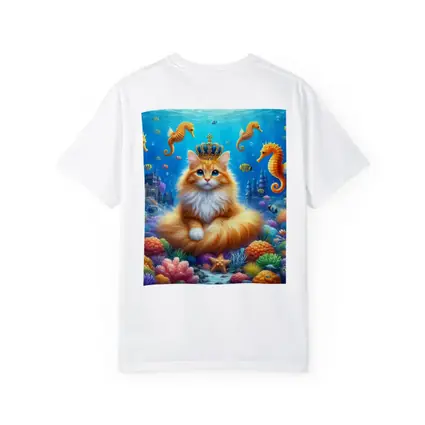 Orange Cat Crown Underwater Seahorse Ocean Scene