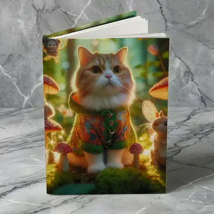 Cute Cat Fairy Forest Mushroom Fantasy Art