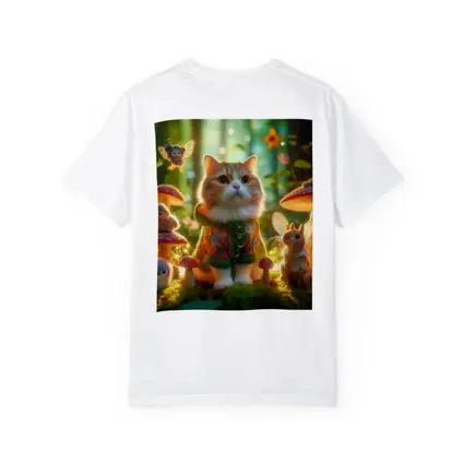 Cute Cat Fairy Forest Mushroom Fantasy Art