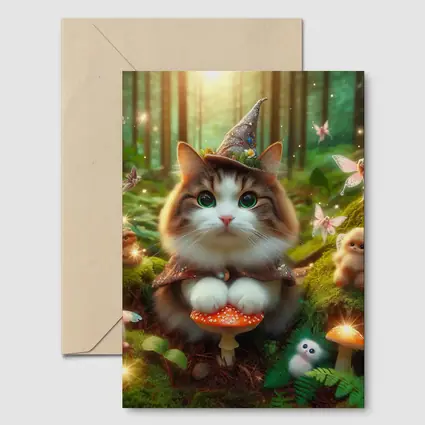 Wizard Cat Fairy Forest Magical Creatures