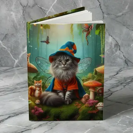 Wizard Cat Fairy Forest Mushroom Fantasy