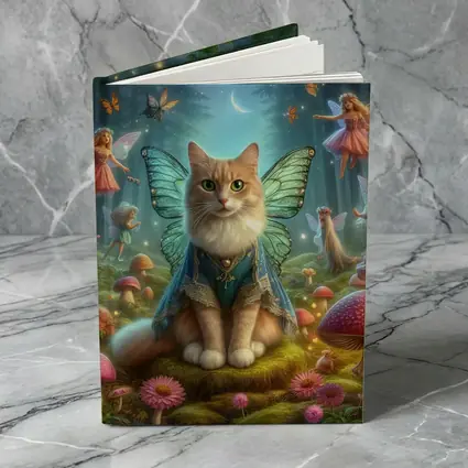 Fairy Cat with Wings in Enchanted Forest