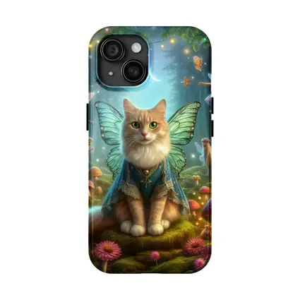 Fairy Cat with Wings in Enchanted Forest
