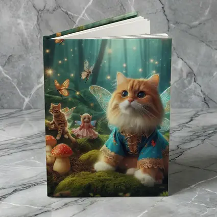 Fairy Cat With Wings In Enchanted Forest