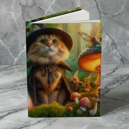 Wizard Cat Enchanted Forest Mushroom Fantasy