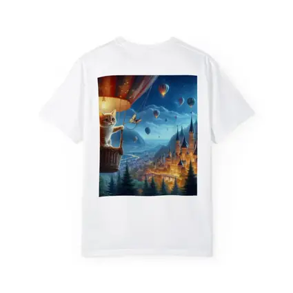 Kitten Hot Air Balloon Fantasy Castle Night