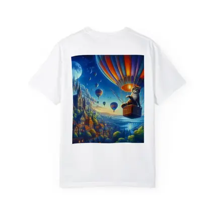 Cat Hot Air Balloon Fantasy Night Sky