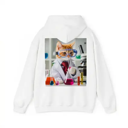 Orange Cat Scientist Lab Coat Microscope