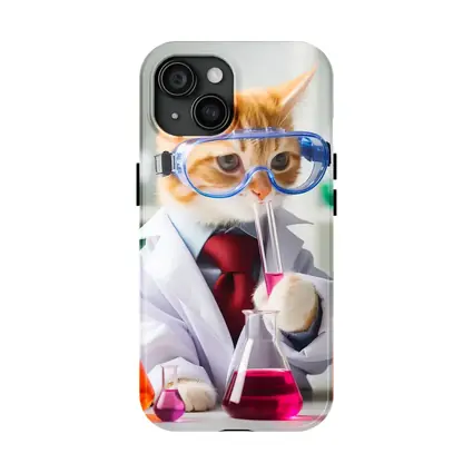 Orange Cat Scientist Lab Coat Microscope