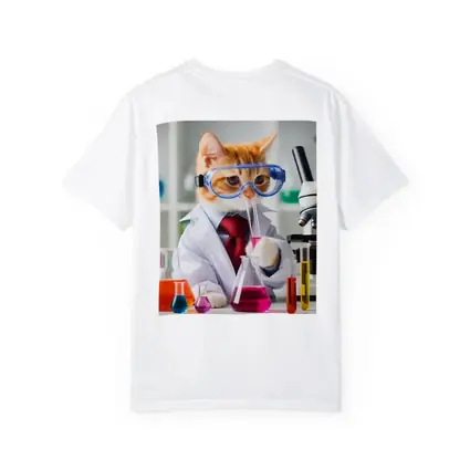 Orange Cat Scientist Lab Coat Microscope