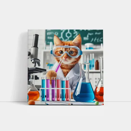 Orange Cat Scientist In Laboratory Setting