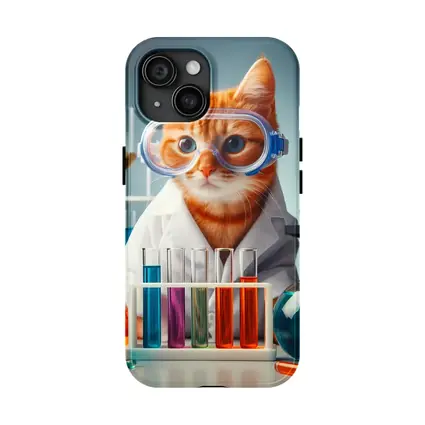 Orange Tabby Cat Scientist Laboratory Setting