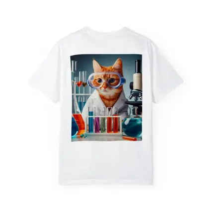 Orange Tabby Cat Scientist Laboratory Setting