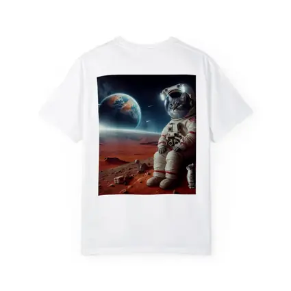 Cat Astronaut On Mars Surface Space