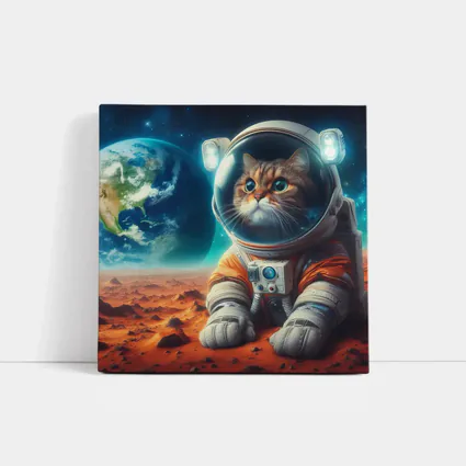 Cat Astronaut On Mars Space Art