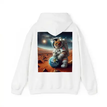 Orange Tabby Cat Astronaut on Mars