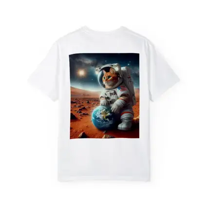 Orange Tabby Cat Astronaut on Mars